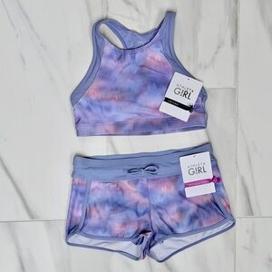Athleta Girl Lavender Tie-Dye Swimsuit